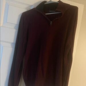 Banana Republic Men's Dark Red Zip-Up Sweater